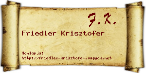 Friedler Krisztofer névjegykártya